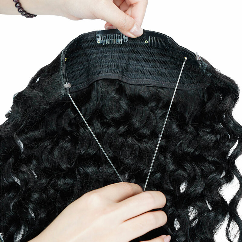 Doreen кудрявые накладные человеческие волосы с регулируемой проволокой 100 г 120 г