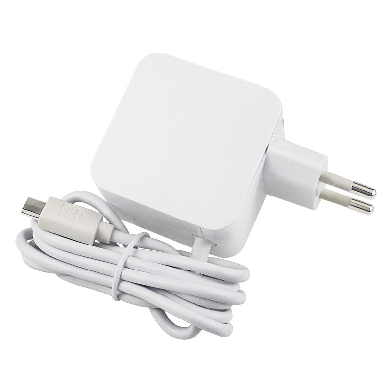 Raspberry Pi-Fonte de Alimentação Oficial, 27W, USB-C, 5.1V, 5A, Compatível para Carregamento PD, UE, EUA, UK Plug
