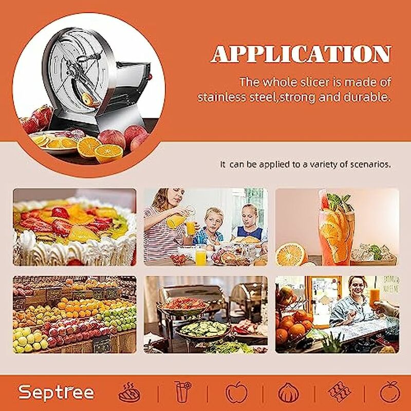 Manual Fruit Slicer, 0-15mm Adjustable Thickness Vegetable Cutter Slicer Stainless Steel Food Chopper