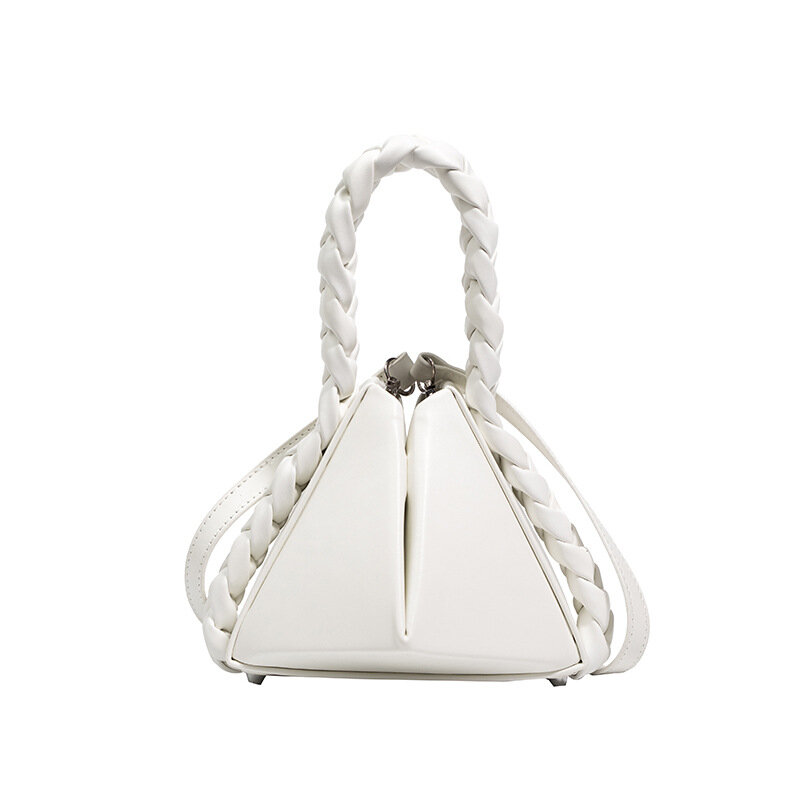 Bag Crossbody Shoulder Handbag Woman White Y2k Personalized Solid Color Street New Women's Irregular Triangle Folding Clutche