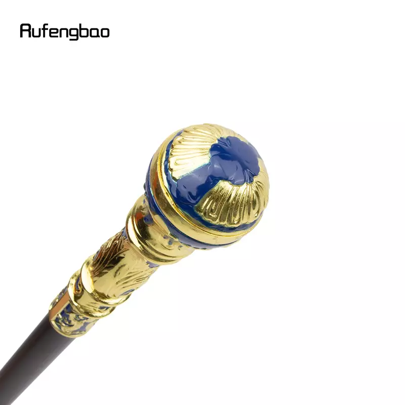 Golden Blue Luxury Round Handle Fashion Walking Stick for Party Decorative Walking Cane Elegant Crosier Knob Walking Stick 93cm
