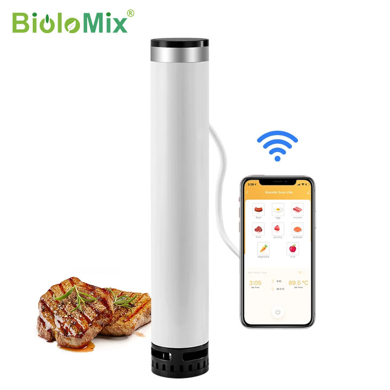 BioloMix-cocina Sous Vide inteligente de 4. ª generación, Circulador de Inmersión térmico superfino, IPX7 resistente al agua, con Control por aplicación