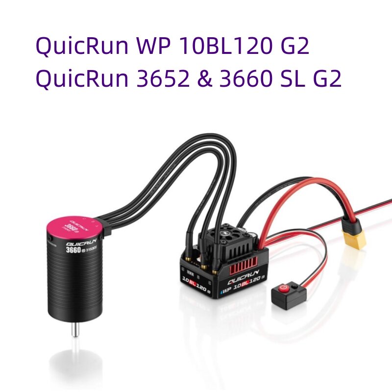 Hobbywing quicrun WP-10BL120 G2ควบคุมความเร็ว120A 4S ESC กันน้ำมอเตอร์3660SL 3652SL
