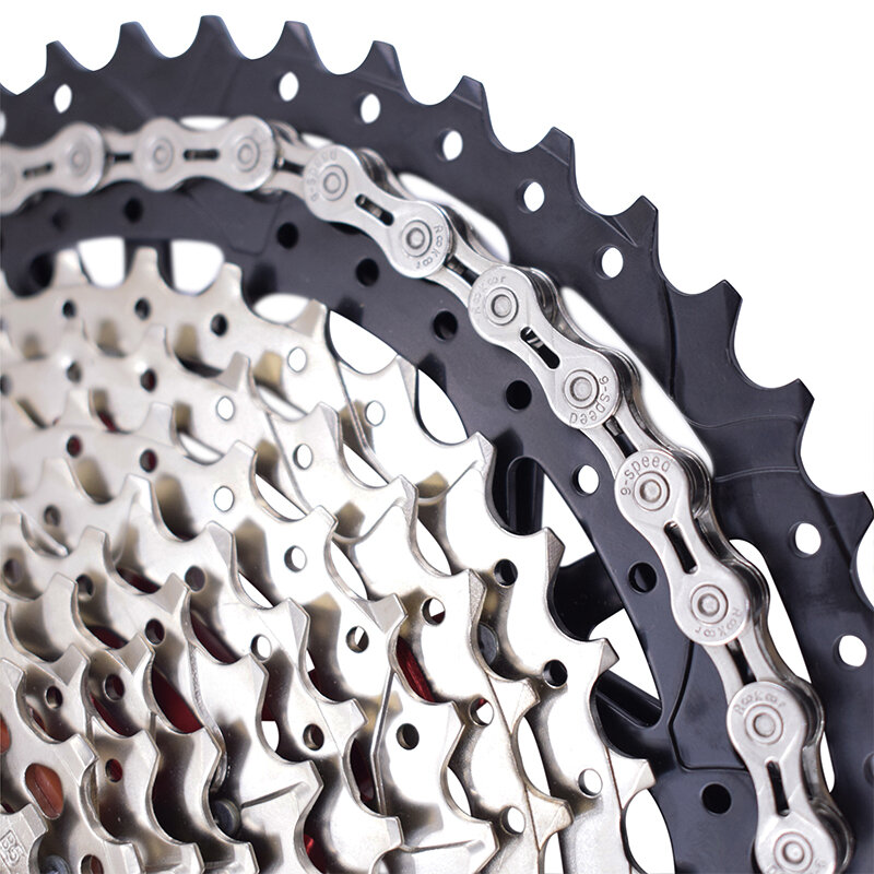 Rookoor-Cadena de 116 eslabones para bicicleta, cadenas de 6, 7, 8, 9, 10 y 11 velocidades, de titanio plateado, Ti oro y plata, para ciclismo de ruta y de montaña, MTB