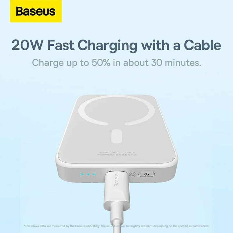 Baseus-Batería Externa magnética para móvil, cargador portátil magsafe de 20W y 6000mAh para iphone 14, 13 y 12 mini pro