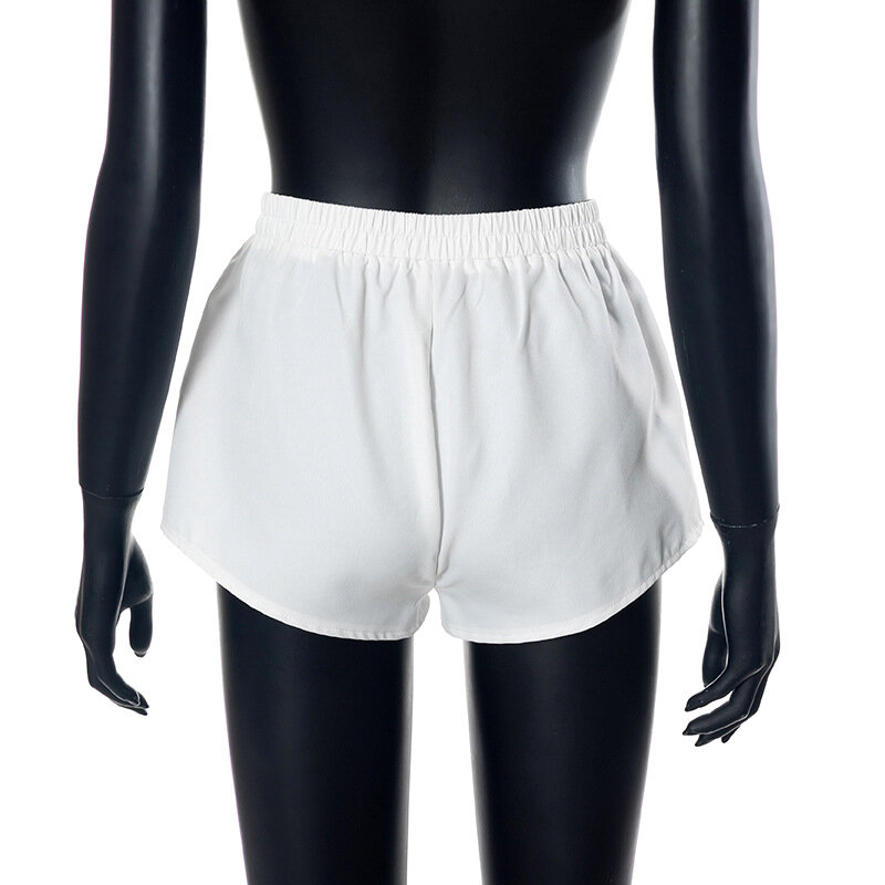 Short Asymétrique Blanc à Fermeture Éclair pour Femme, Streetwear Taille Haute, Décontracté, ix, Booty, Été, Y2k, 2023