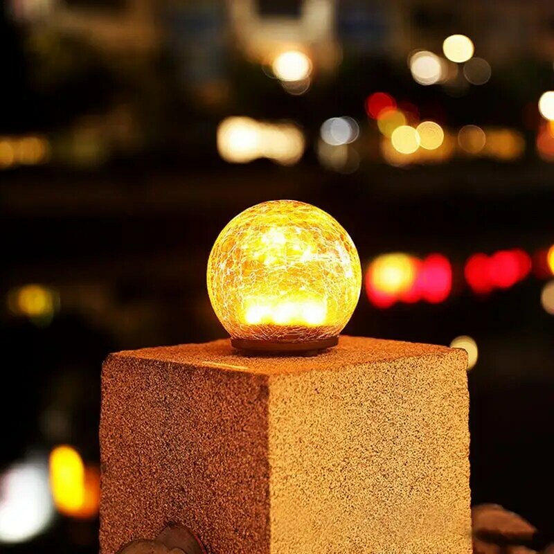Lampu Taman surya bola dunia luar ruangan 20 Led lampu kristal tahan air lampu teras surya untuk dekorasi pesta taman halaman rumput