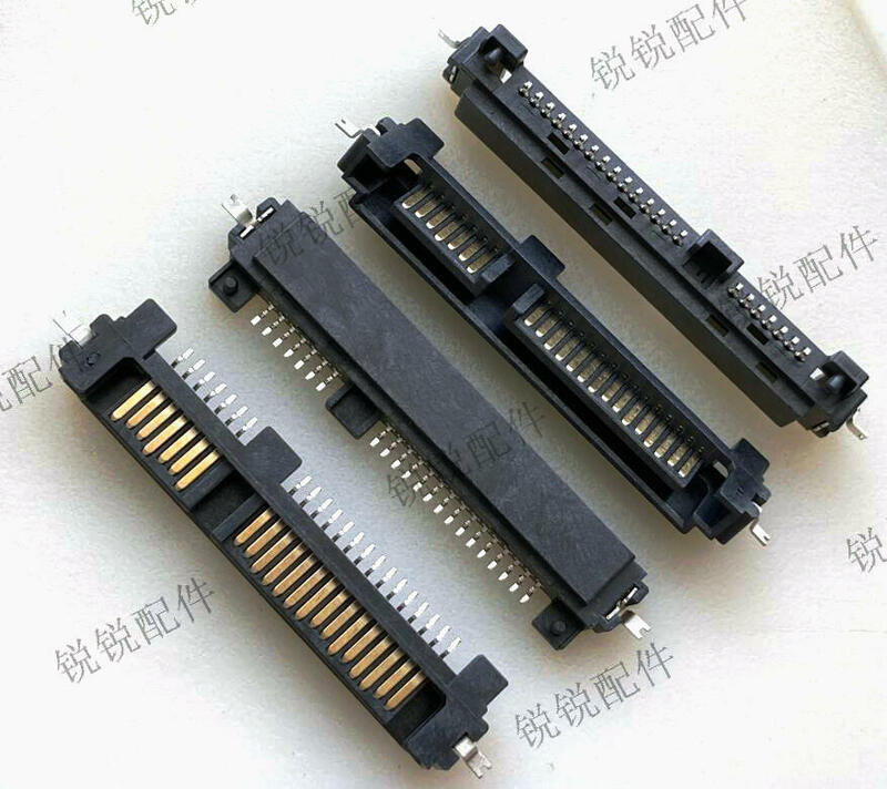 Free shipping For laptop SATA port socket SSD seat 7+15P male seat sink plate patch type half pack type