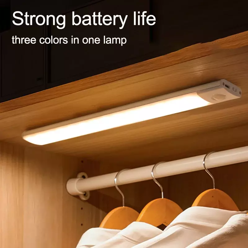 Motion Sensor Wireless Night Light, Lâmpada recarregável USB, Sob o armário LED Lights para cozinha, Quarto, Iluminação de armário