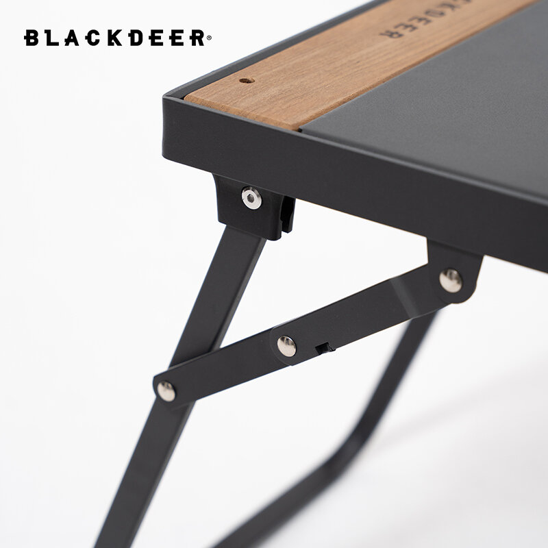 BLACKDEER meja piknik memancing luar ruangan, berkemah aluminium Aloi IGT multifungsi portabel panggangan BBQ meja kayu