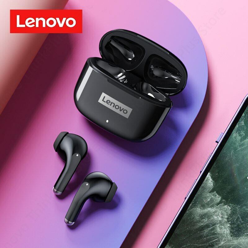 Lenovo หูฟัง LP40 Pro บลูทูธไร้สาย5.3, หูฟังกีฬากันน้ำพร้อมไมโครโฟนชุดหูฟัง TWS ควบคุมด้วยการสัมผัส