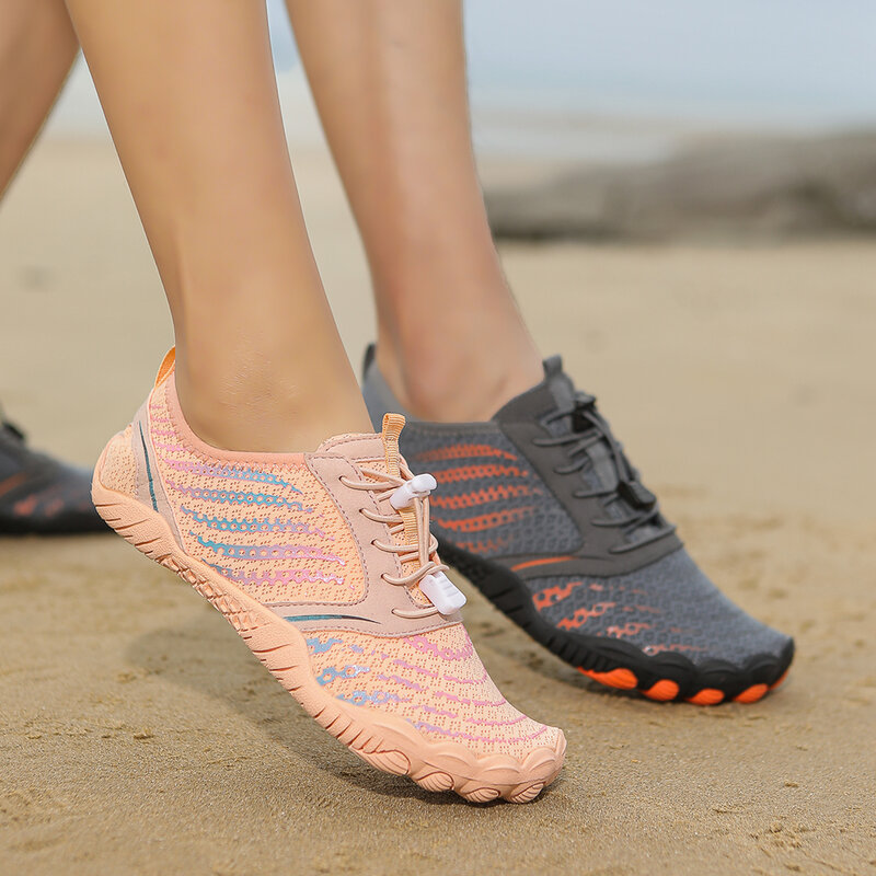 รองเท้าลุยน้ำรองเท้าผ้าใบสำหรับดำน้ำในทะเลกันลื่นตีนกบดำน้ำน้ำหนักเบา, รองเท้าสำหรับฝึกเล่นกีฬาเล่นเซิร์ฟรองเท้าว่ายน้ำชายหาด