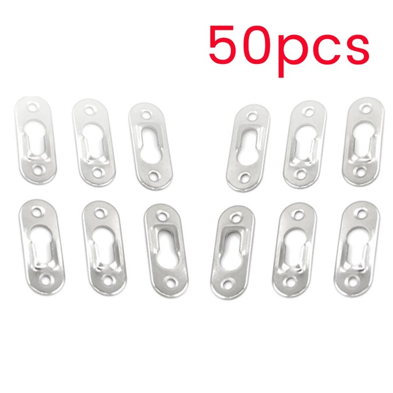 50Pcs Picture Hangers 42Mm X 16Mm Metal Keyhole Hanger Fasteners For Picture Photo Frame Furnniture Cabinet Accessories Parts