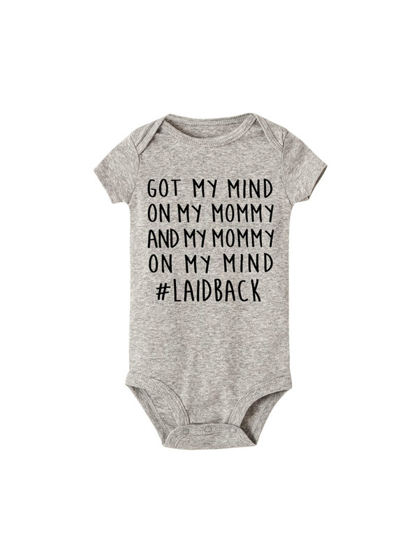 Got my mind on my mommy print pagliaccetti per neonati vestiti neonato ragazza tuta manica corta tuta per bambini