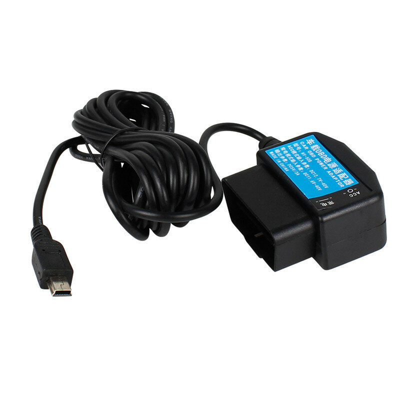 차량용 OBD 담배 어댑터, 미니 마이크로 5 핀 USB 포트, 출력 5V 3A, 라이터 파워 박스, 3.5m 스위치 케이블 포함, 대시 캠 충전용