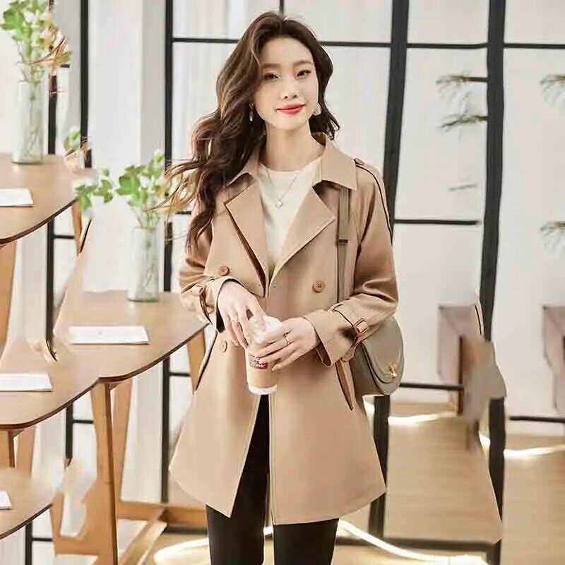 "Lining" High-end Temperament Windbreaker Women's Long Section 2023 Spring New This Year's Fashion Loose Casual Coat WomenTide