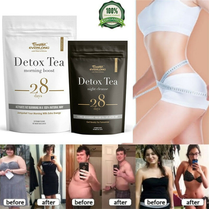 Morning & Night Detox Product Burn Fat Reduce Bloating & Pressure, Slimming, Improve Digestion Weight Loss, Herbal Supplement