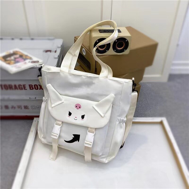 Sanrio Backpack New Korean Students Large Capacity Cute Kuromi Make-up Bag Cartoon Cinnamoroll Portable Book Bag Shoulder Bag