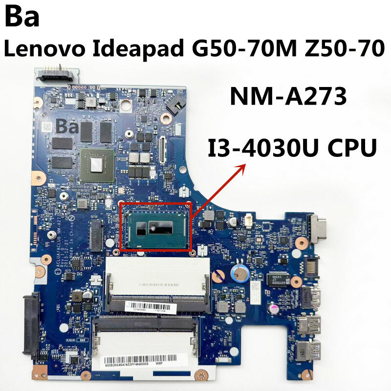 For Lenovo G50-70M Z50-70 Laptop Motherboard CPU I3-4030U SR1EN  NM-A273
