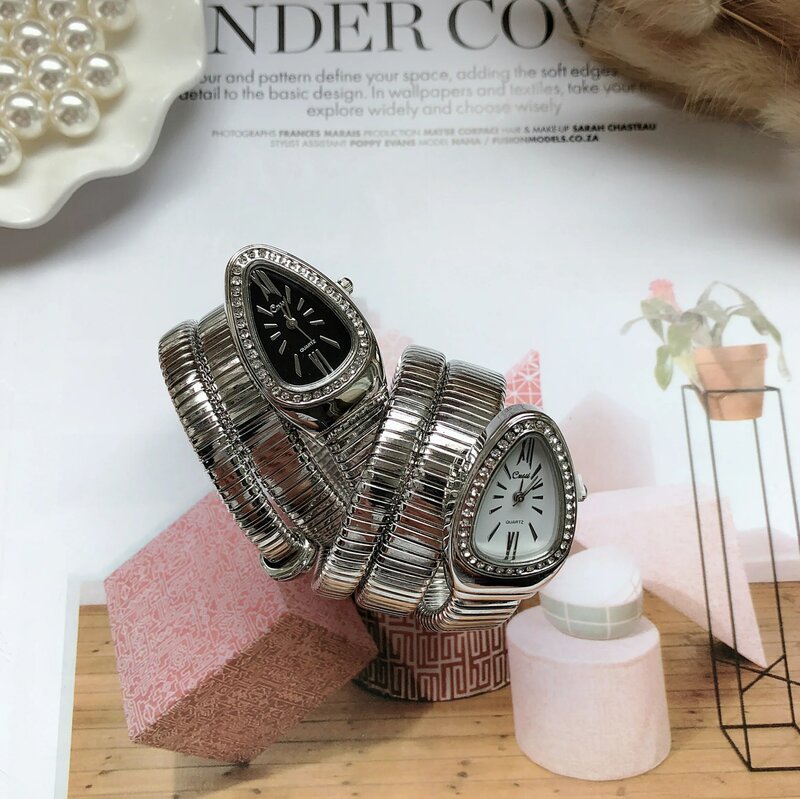 Nieuwe Vrouwen Luxe Merk Horloge Snake Quartz Dames Gouden Horloge Diamant Polshorloge Vrouwelijke Mode Armband Horloges Klok Reloj Mujer