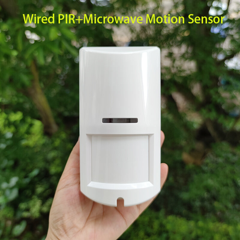 Wired Outdoor Water Microwave Detector Infrared PIR Motion Sensor Anti-pet 20KG 12-26VDC 12 Meter 100° Detection for Smart Home