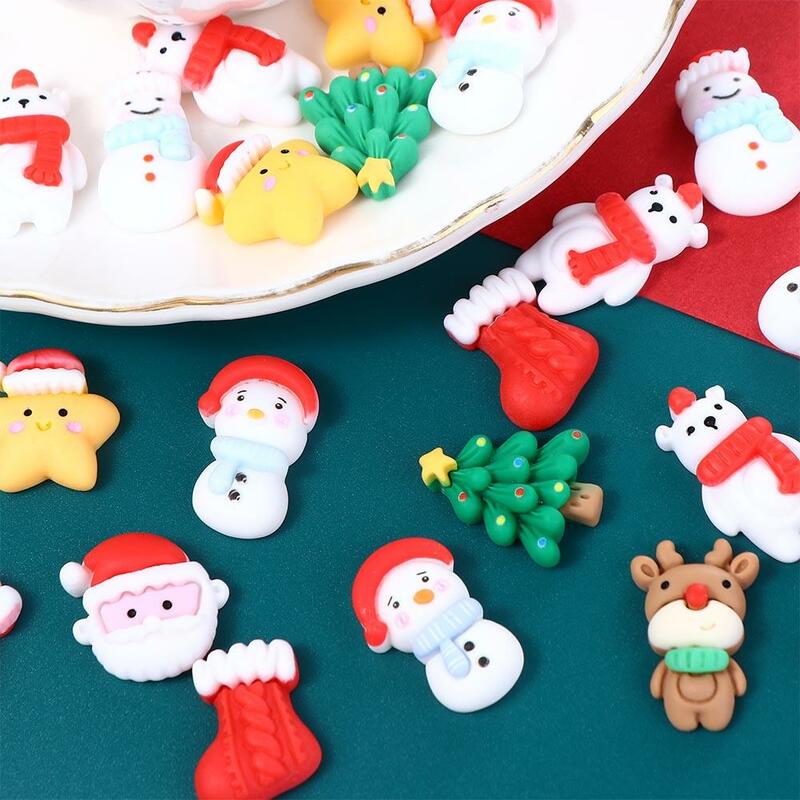 Figuritas de dibujos animados de Papá Noel, patrón de arte, Material de adorno de Año Nuevo, adornos para el hogar, parches de Navidad
