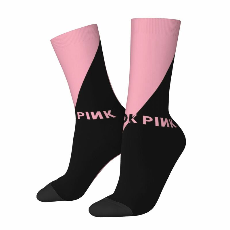 Black Pink Socks Men's Women's Fashion Socks High Quality Spring Summer Autumn Winter Stockings Gifts