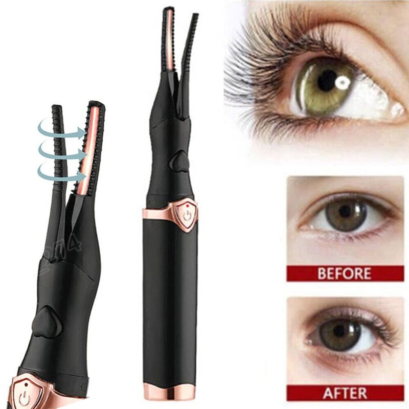 USB Rechargeable Electric Heated Eyelash Curler Long Lasting Makeup Tool 3 Mode Quick Heating Natural Eyelash Curler Makeup