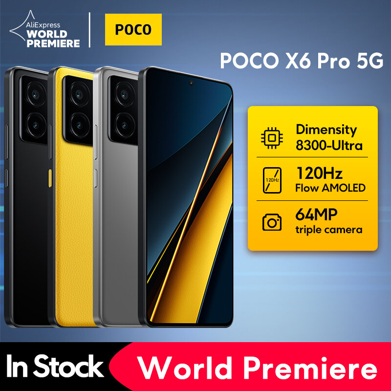 Poco X6 Pro สมาร์ทโฟน5G ทุกรุ่น dimensity 8300-ultra 6.67 "1.5K flow AMOLED 64MP 67W NFC