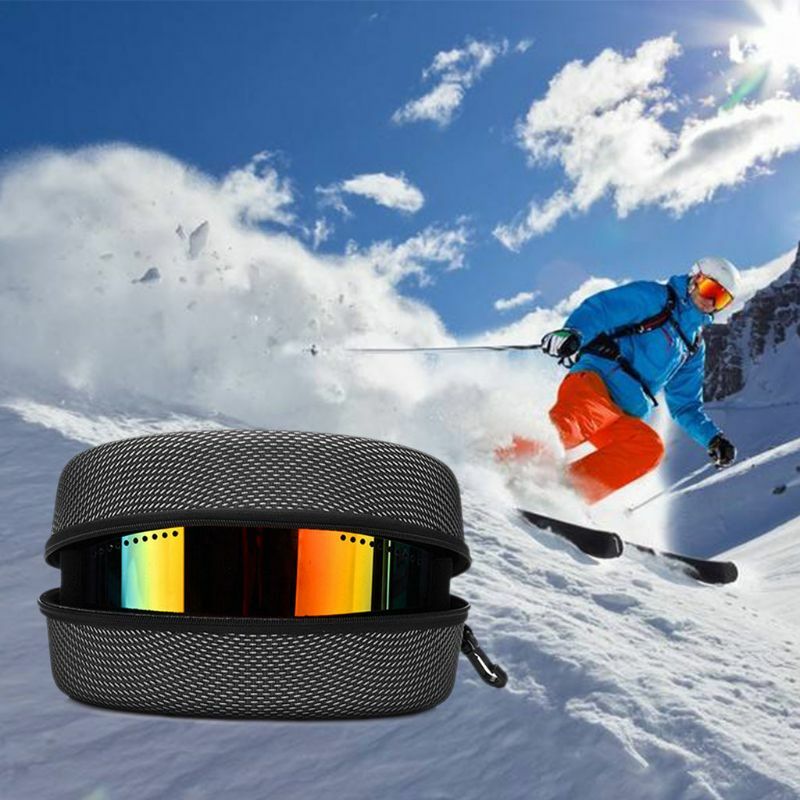 Lunettes Ski EVA pour Protection, étui pour lunettes soleil, boucle transport à fermeture éclair, dur