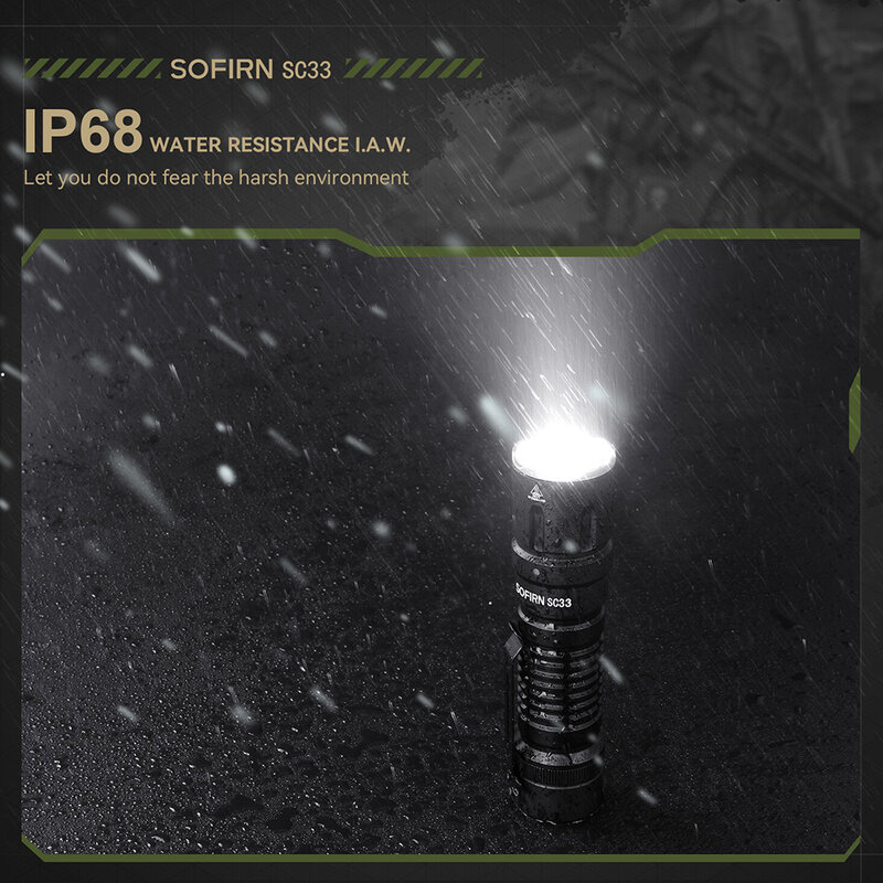 Sofirn 강력한 21700 C 타입 충전식 LED 손전등, E-스위치 야외 조명, XHP70.3 HI 4700-5300K, SC33, 5200lm