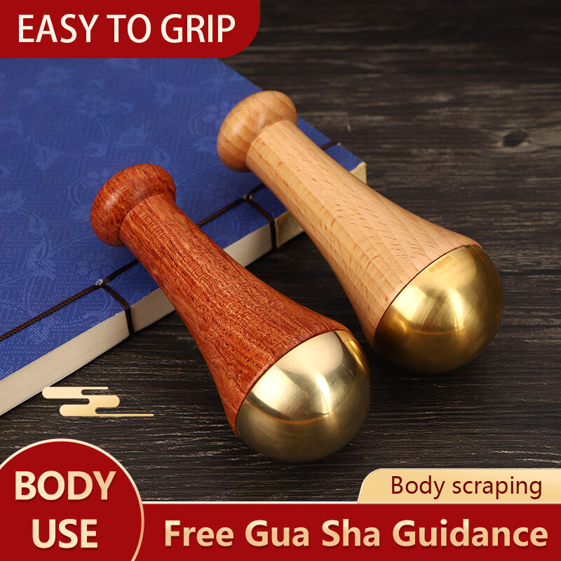 Инструмент для массажа лица guasha gua sha, медный деревянный молоток для массажа лица и ног
