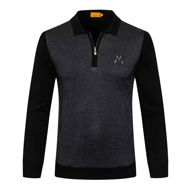BILLIONAIRE OECHSLI Sweater wool men's 2024 new warm straight elasticity fashion business knitting quality zipper big size M-5XL