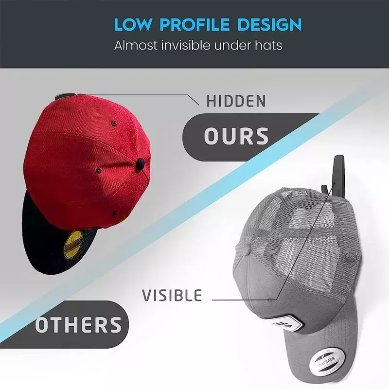 10 pezzi nuovo cappello da Baseball gancio cappello gancio adesivo gancio senza traccia nero Design minimalista porta cappelli semplice custodia per collana auricolare