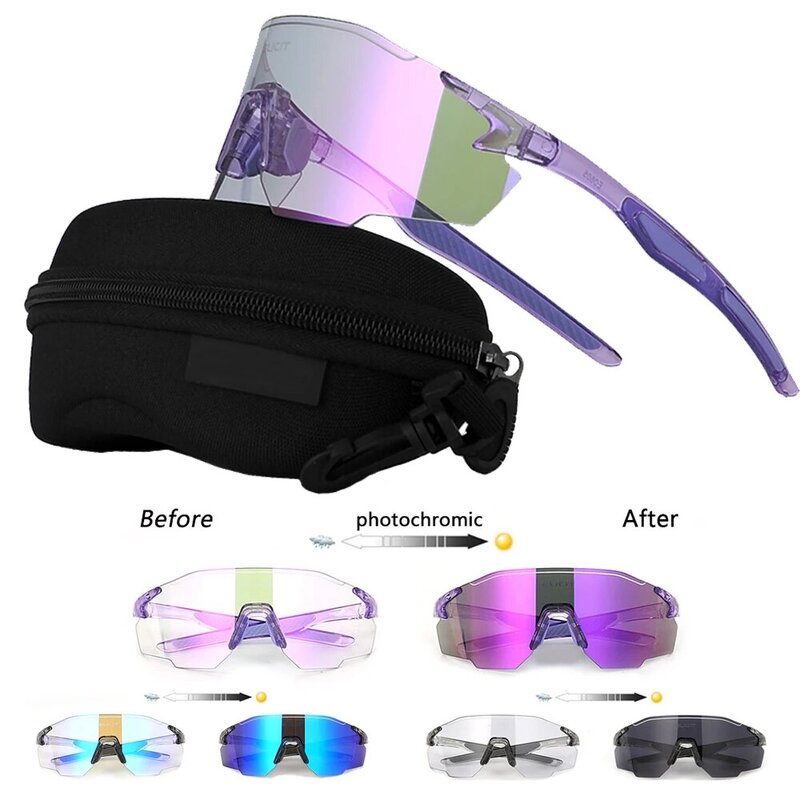 Nuovi occhiali da ciclismo polarizzati fotocromatici uomo donna occhiali da bici protezione UV400 occhiali da sole occhiali da sole MTB occhiali da bicicletta da strada