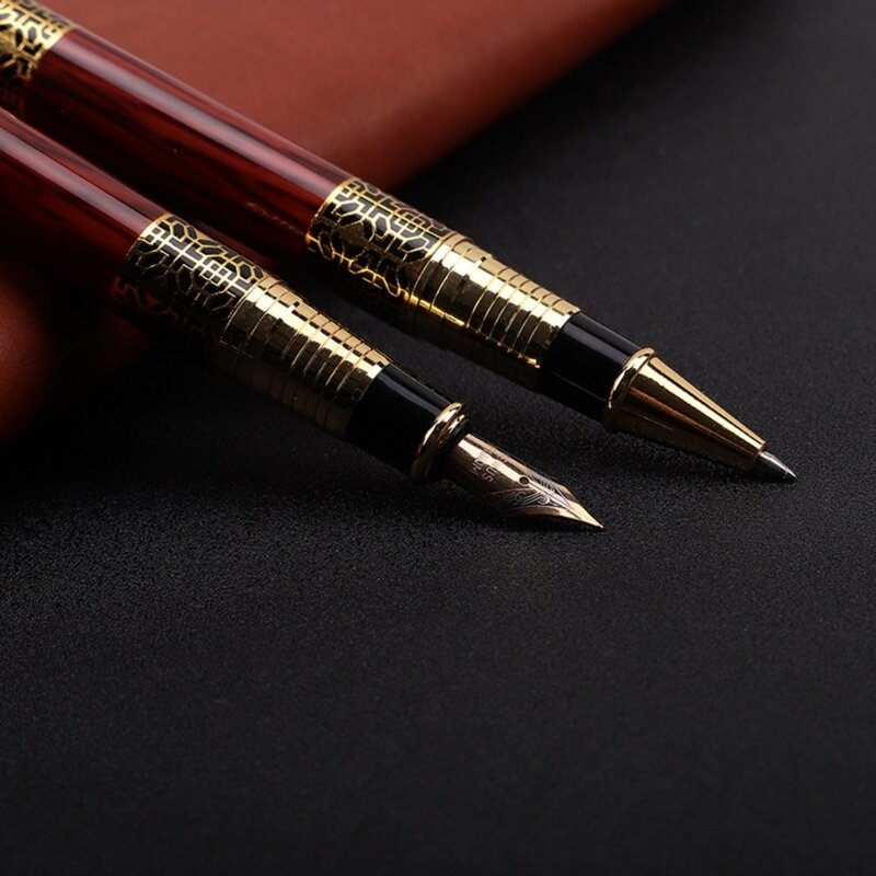 Bolígrafo Metal grano madera, pluma estilográfica recargable para bocetos, diarios, caligrafía, garabatos y regalos,