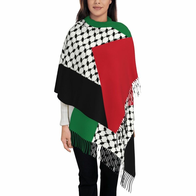 وشاح طويل ناعم للنساء ، شالات العلم الإسرائيلي التفاف ، إسرائيل حتا ، نمط كوفية ، شال الرقبة ، الشتاء