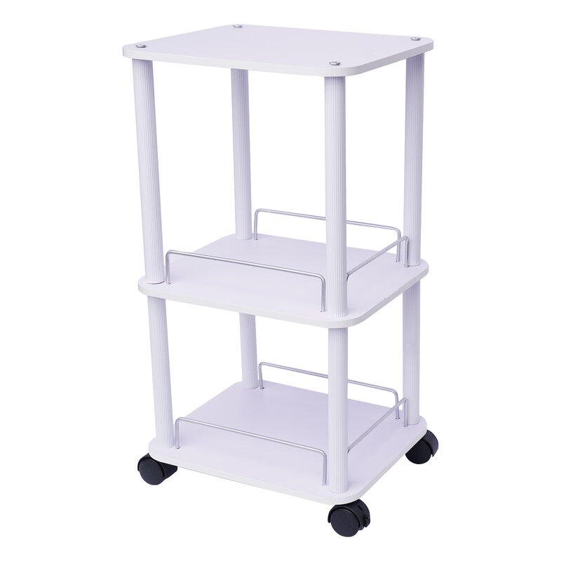 3-floor Beauty Salon Trolley Pedestal Cart Tray Hair Styling Storage Station with 360° Rotatiing Wheels