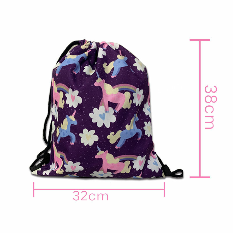 The Incredibles Print Drawstring Boy Girl Bags Women Large Capacity Shopping Bag Teenager Casual Backpack Portable Travel Bags