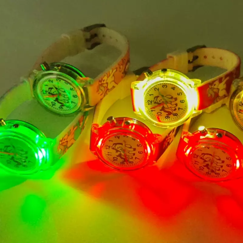 Latarka zabawki dla dzieci oglądają prezent urodzinowy kucyk z kreskówki jednorożec zegarek silikonowy dla chłopców dziewczynki dla dzieci kwarcowe zegarki na rękę