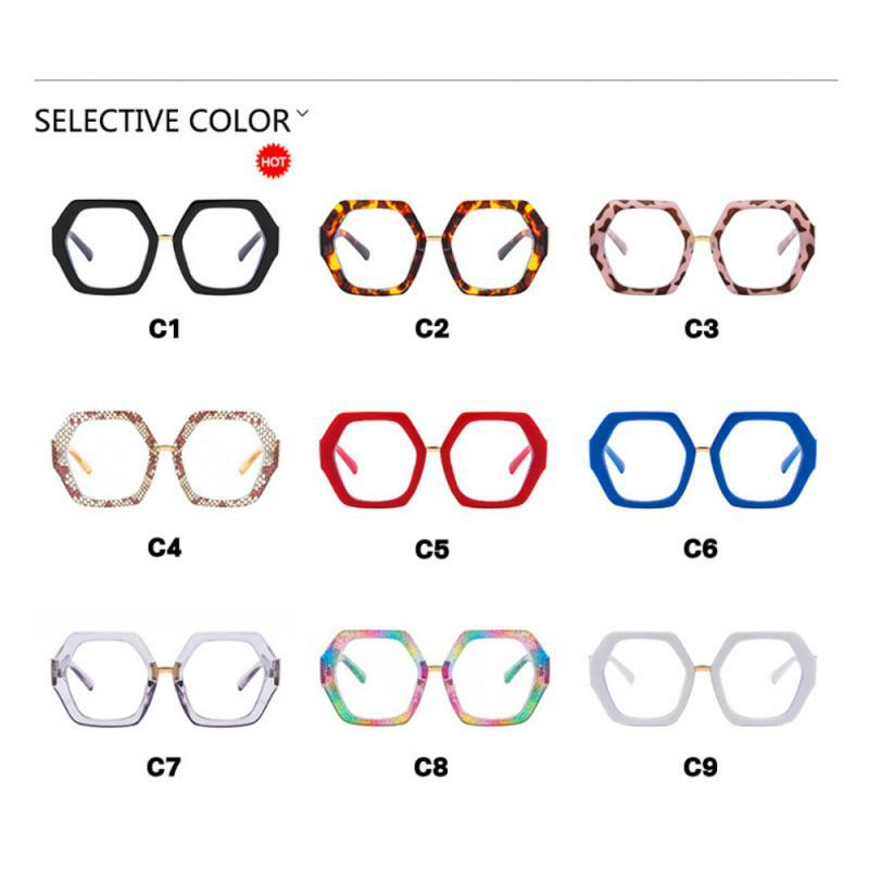 Gafas transparentes poligonales para hombre y mujer, lentes de ordenador, espejo plano poligonal, Retro, 1/3/5 piezas