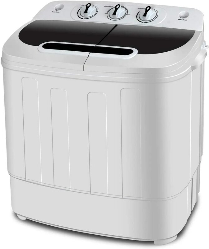 Kompakte Mini-Doppel wannen waschmaschine 13 Pfund Kapazität tragbare Waschmaschine Wasch-und Schleuderzyklus-Kombination, eingebauter Schwerkraft ablauf