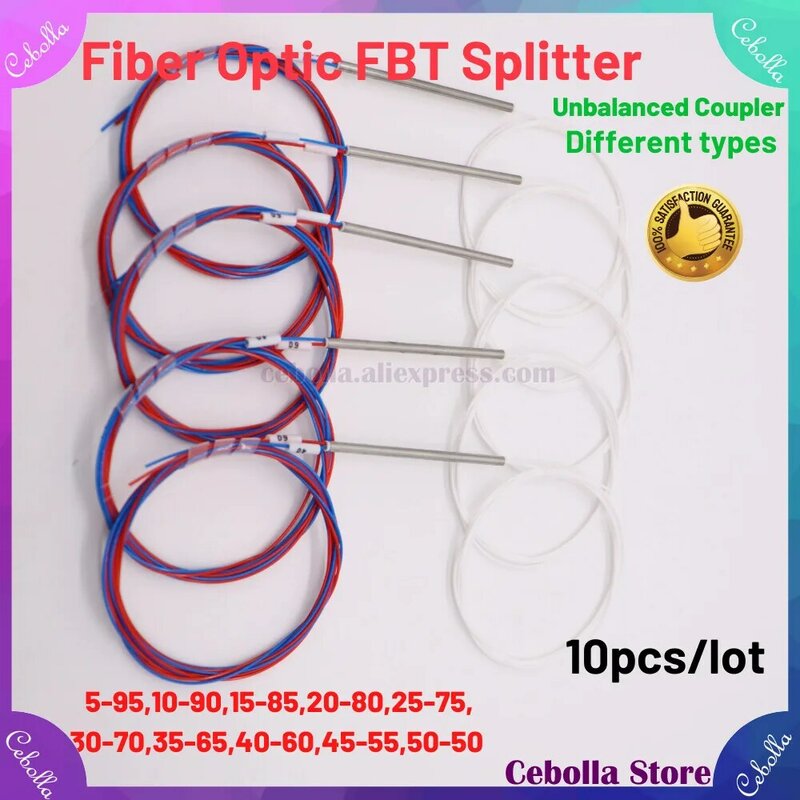 10 pz senza connettori Splitter Desbalanceado 10/90 20/80 30/70 40/60 50/50 5/95 diversi tipi di separatore FBT 1x2 0.9mm