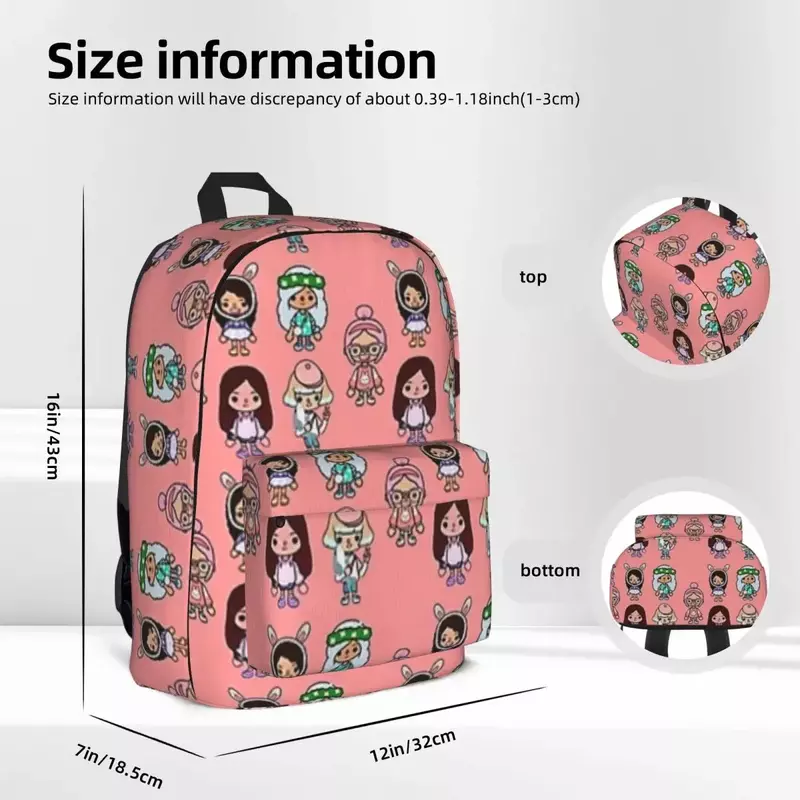 حقيبة ظهر مدرسية للحياة من توكا بوكا للأولاد والبنات ، حقيبة مدرسية بتصميم كرتون ، حقيبة كتف للكمبيوتر المحمول