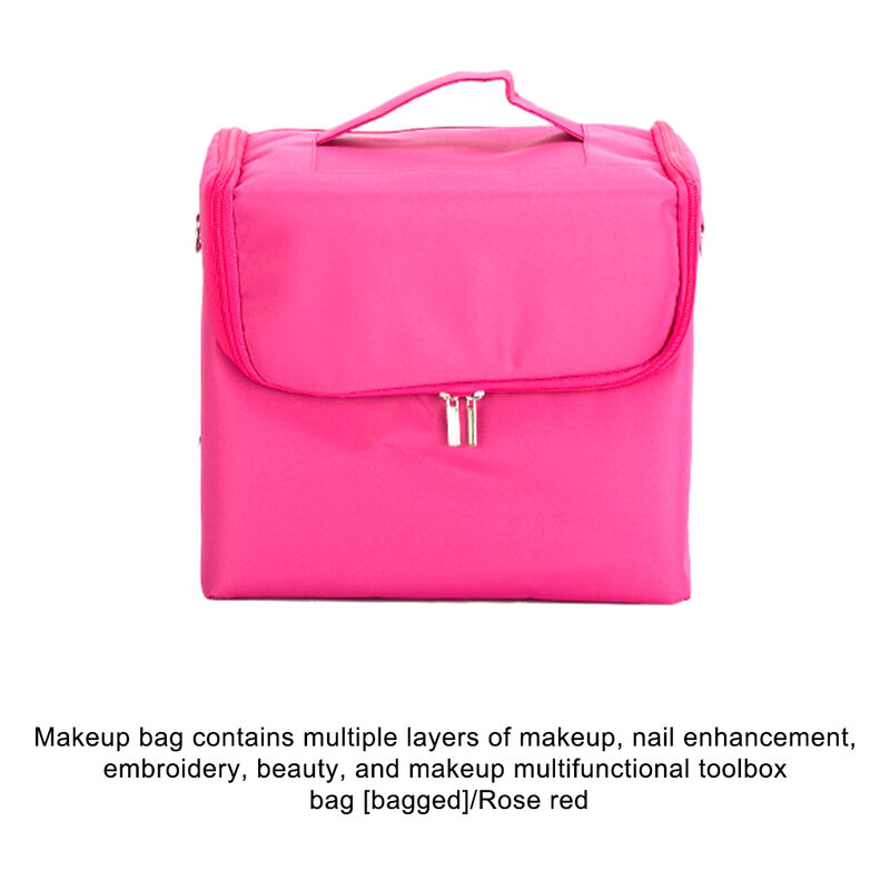 Tas kosmetik penyimpanan Multi lapis, tas kosmetik penyimpanan Multi lapis, kapasitas besar, statur kecil, dilengkapi dengan tali bahu untuk nyaman