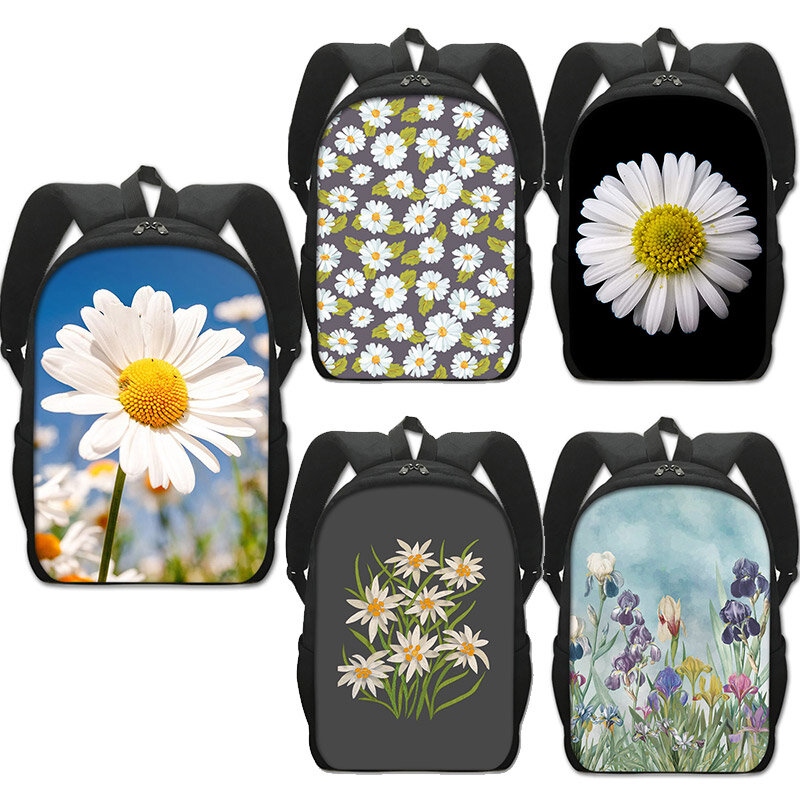 Edelweiss-mochila con estampado de flores para adolescentes, niños y niñas, mochilas escolares de mariposa bonita, mochila de día para niños