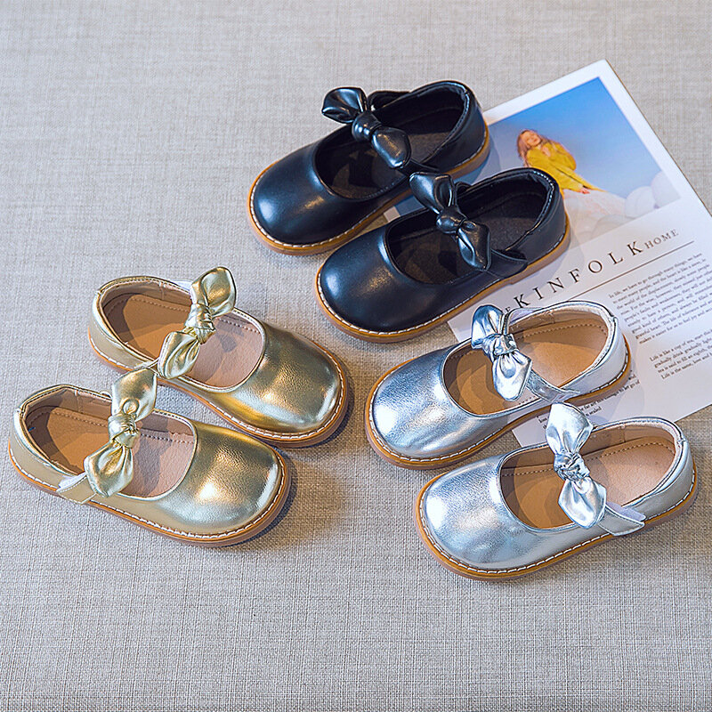 Chaussures rétro en cuir pour enfants, chaussures de danse avec nœud de princesse pour filles, chaussures de spectacle pour bébés écoliers, Mary Jane, FG20