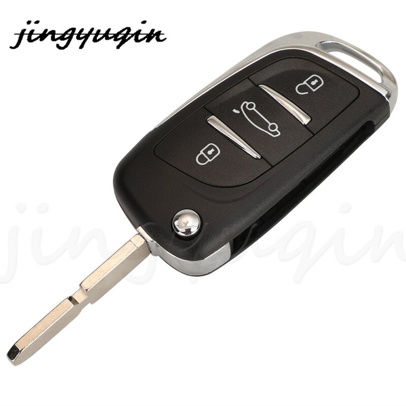 Jingyuqin 3 pulsanti modificato Flip Car Remote Key 433MHZ ID46 Chip per Peugeot 607 2004-2010 Fob NE78 Blade CE0523