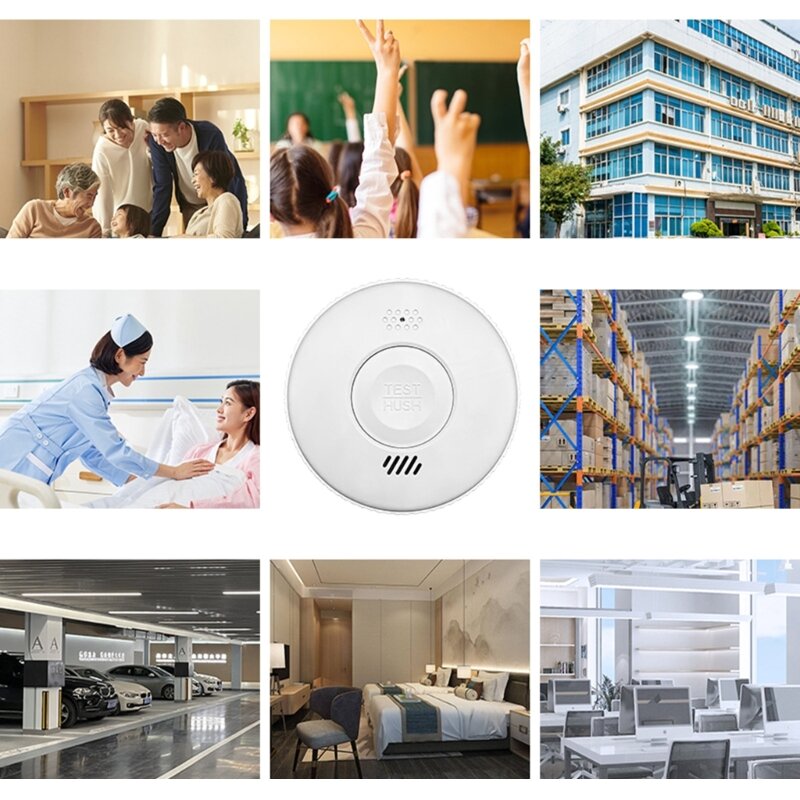 Detectores de alarma de humo WiFi de grado Industrial, detectores de humo WiFi, conexión de 2,4 GHz, instalación sencilla para