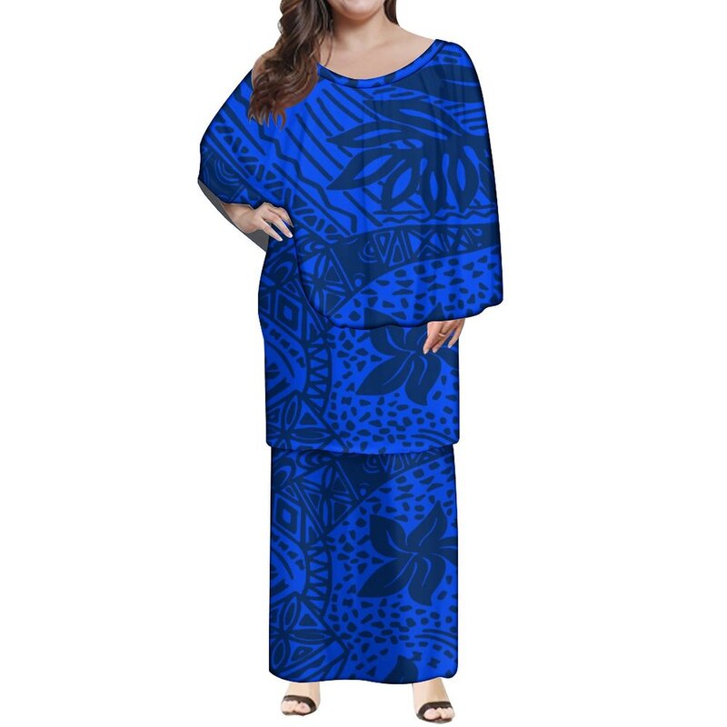Niestandardowa nowa moda damska klubowa peleryna Samoia Puletasi polinezyjska tradycyjna sukienka z plemienia 2 częściowy zestaw